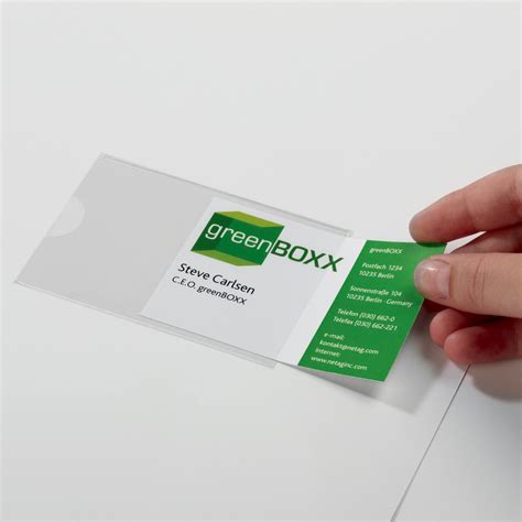 adhesive business card pockets.